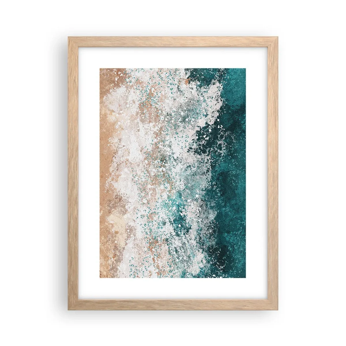 Plakat i ramme af lyst egetræ - Historier fra havet - 30x40 cm