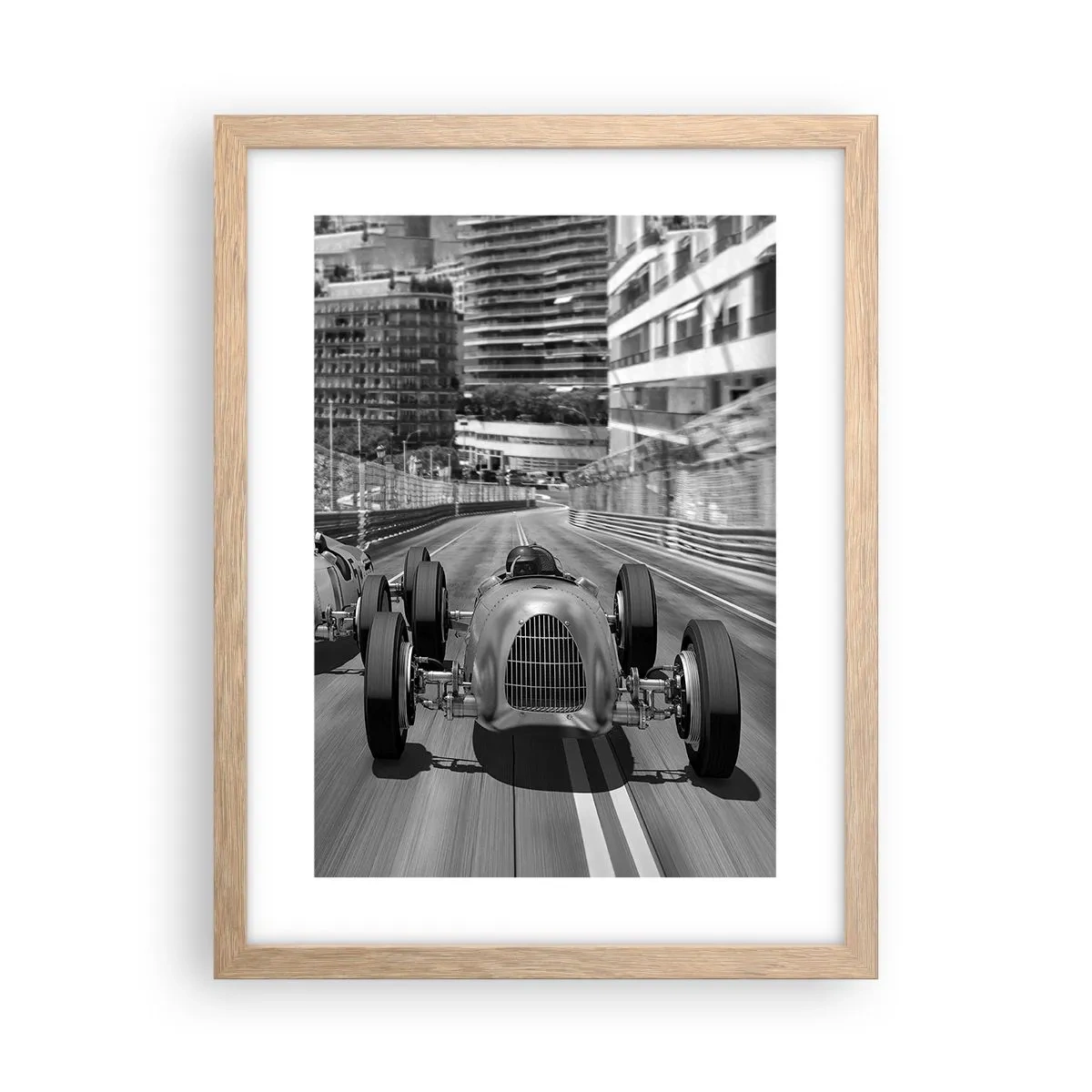 Plakat i ramme af lyst egetræ - Der var engang i Monte Carlo - 30x40 cm