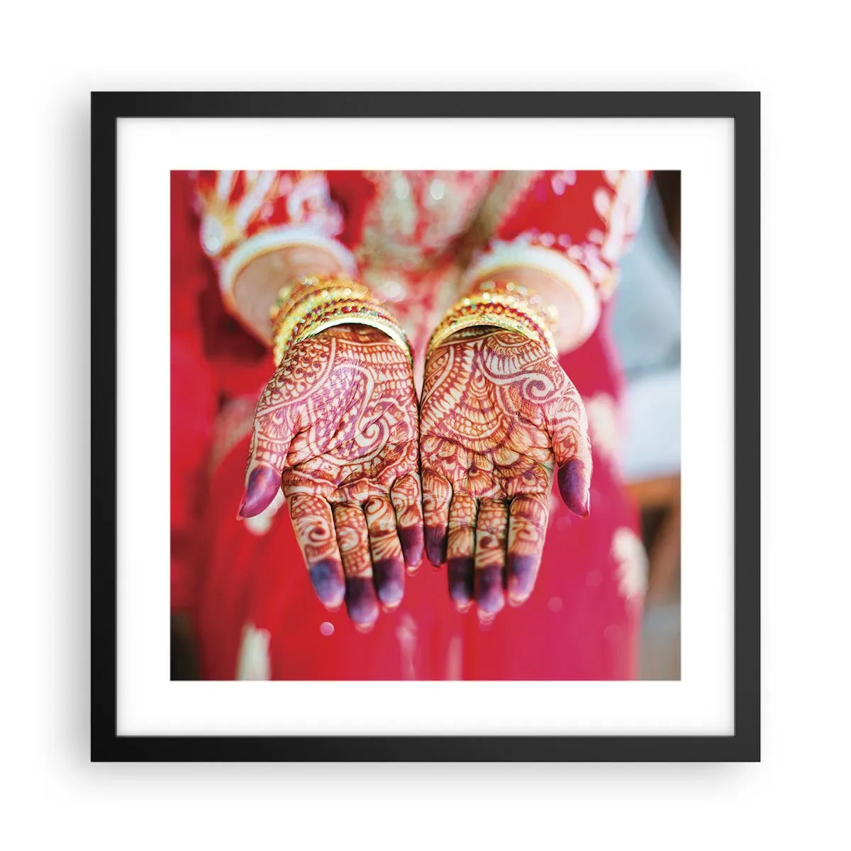 Plakat i sort ramme - Klar til at fange lykken - 40x40 cm