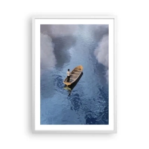 Plakat i hvid ramme - Livet - rejsen - det ukendte - 50x70 cm