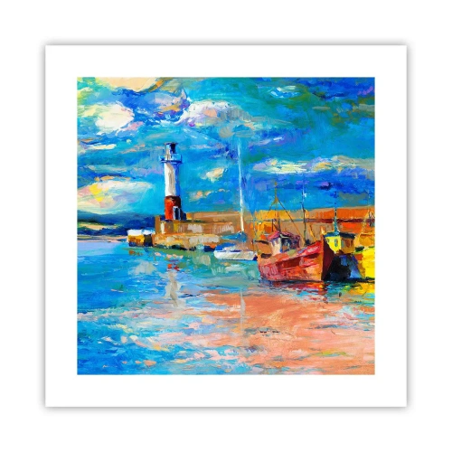 Plakat - Eftermiddag i regnbuebugten - 40x40 cm