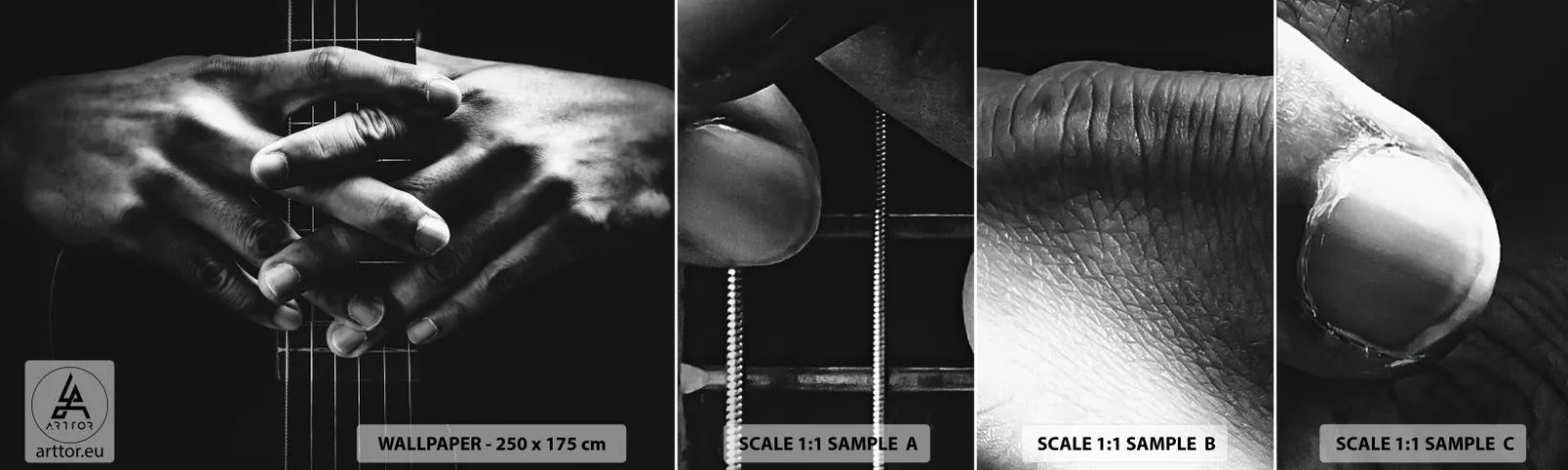 Fototapet Prøve Standard Eco - Kunstnerens bøn - Guitarist, Musiker, Guitar - 100x30 cm