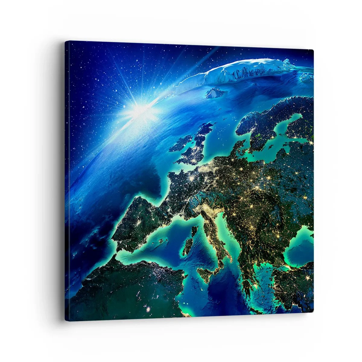 Lærredstryk - Billede på lærred - Et funklende Europa - 40x40 cm