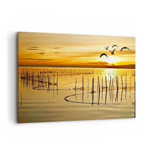 Lærredstryk - Billede på lærred - I fiskeriet - 120x80 cm