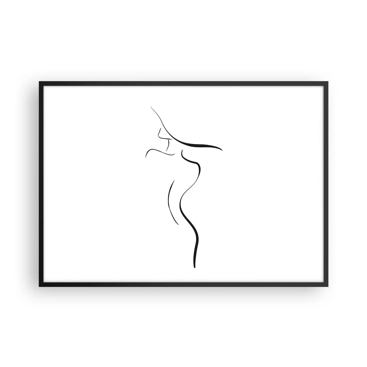 Plakat i sort ramme - Flygtig som en bølge - 100x70 cm