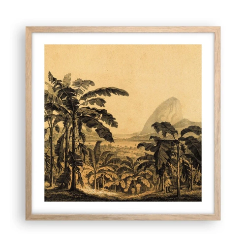 Plakat i ramme af lyst egetræ - I en kolonial atmosfære - 50x50 cm