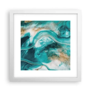 Plakat i hvid ramme - Flod af guld - 30x30 cm