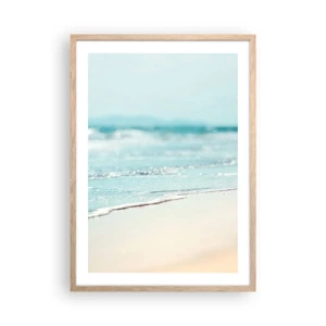 Plakat i ramme af lyst egetræ - Varme og støj - 50x70 cm