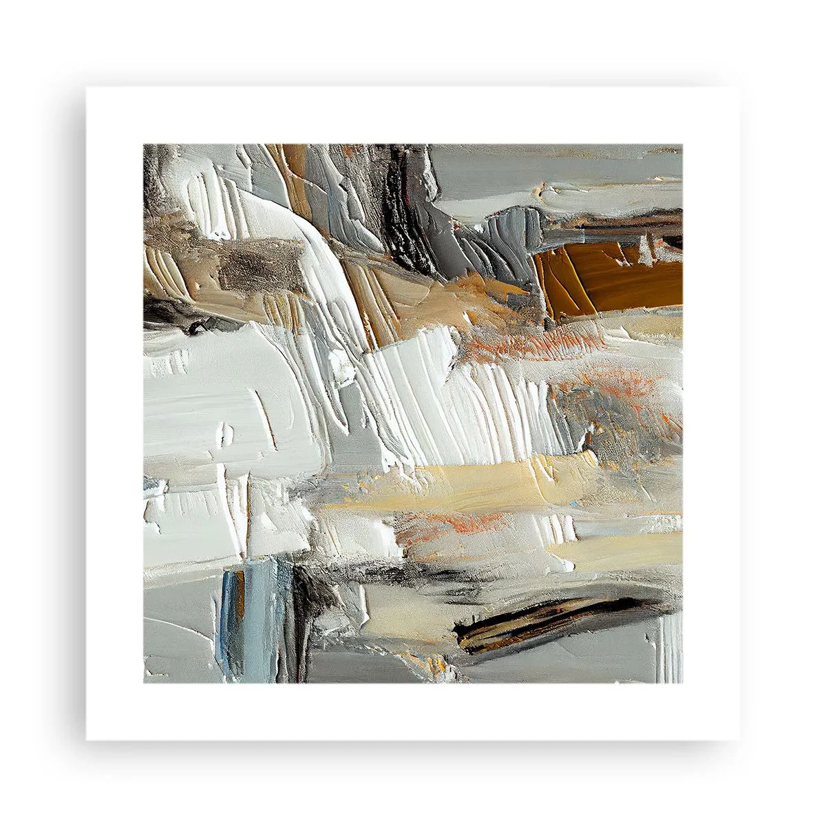 Plakat - Farverige lagdelinger - 40x40 cm