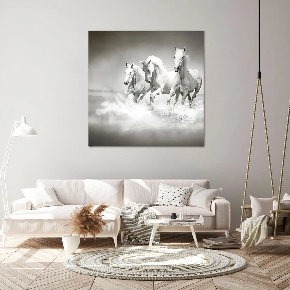 Lærredstryk - Billede på lærred - Hvid galskab - 60x60 cm