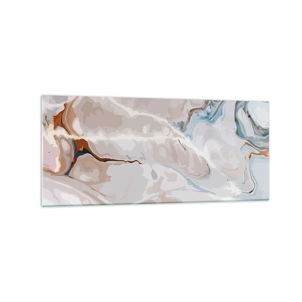 Billede på glas - Blå slynger sig under det hvide - 120x50 cm