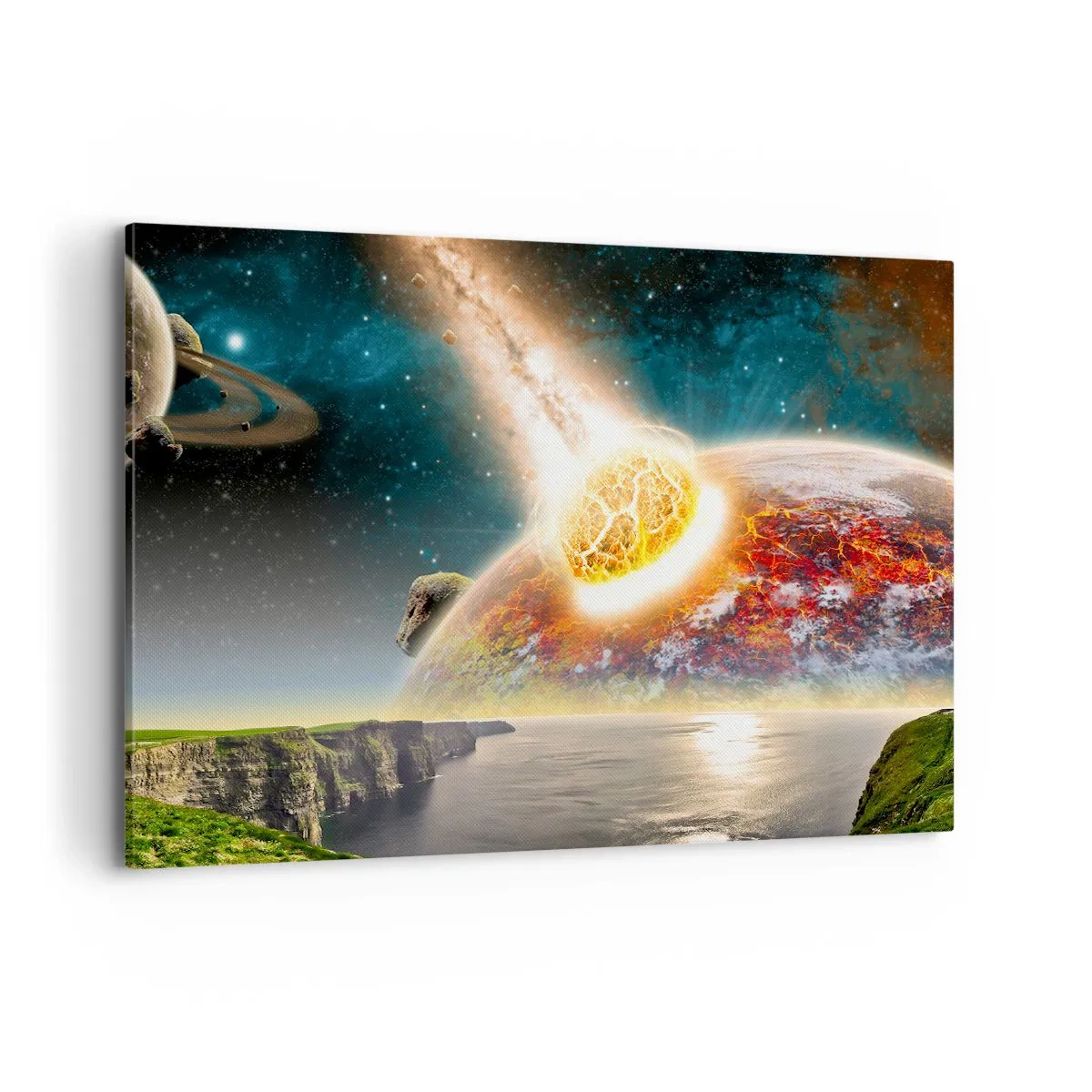 Lærredstryk - Billede på lærred - Kosmisk drama - 100x70 cm