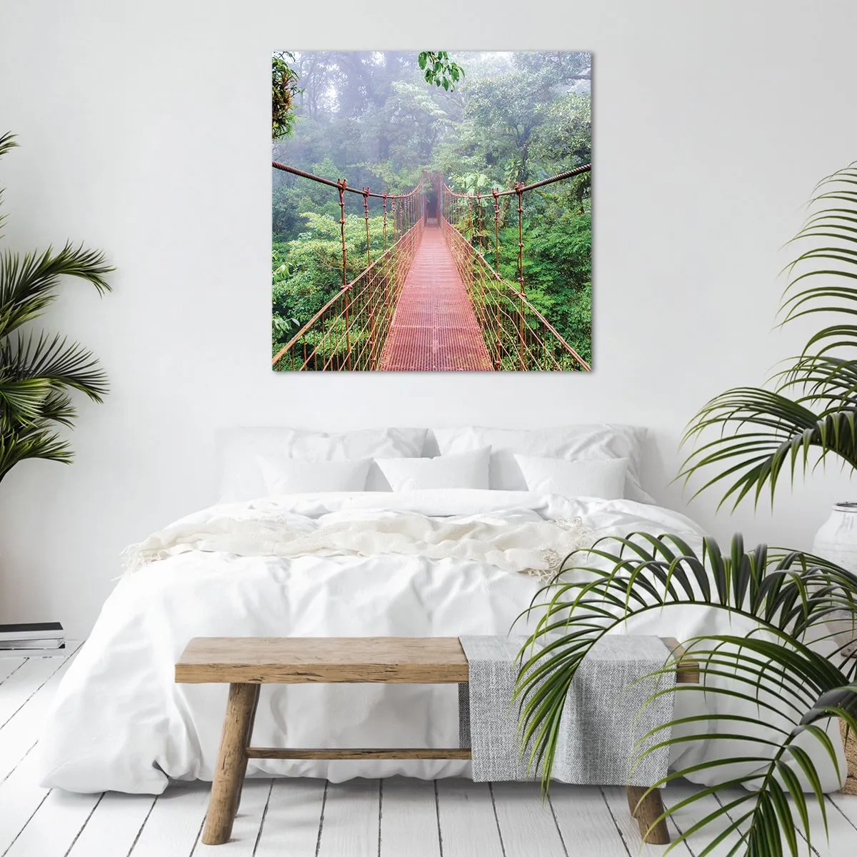 Lærredstryk - Billede på lærred - Ophængt over kronerne - 70x70 cm