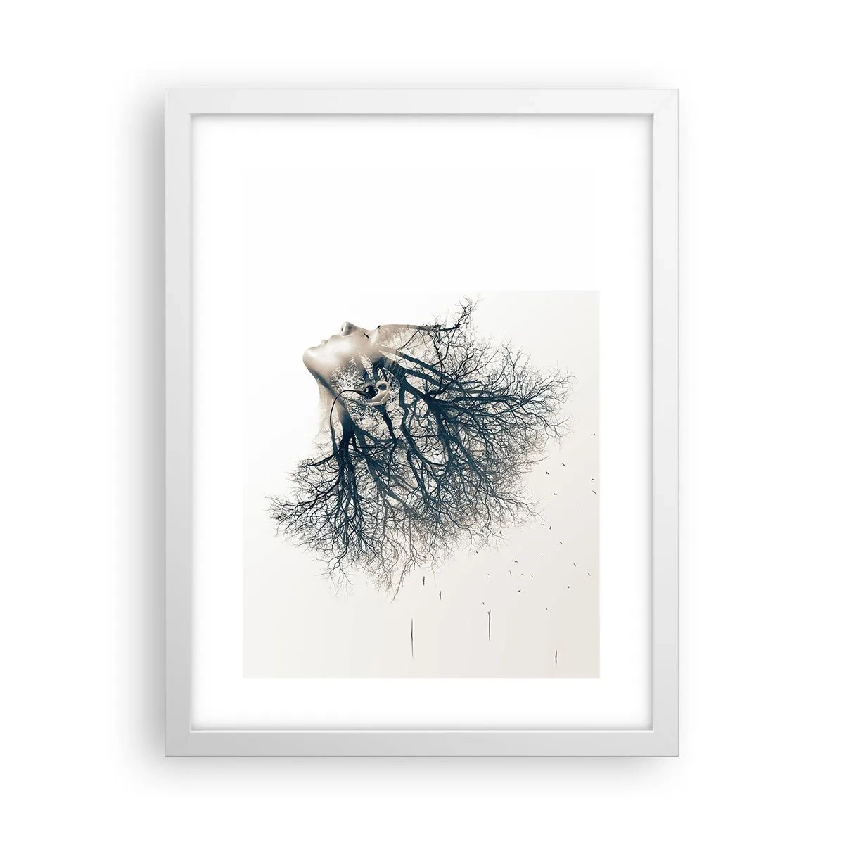 Plakat i hvid ramme - Lyttede til træets hvisken - 30x40 cm