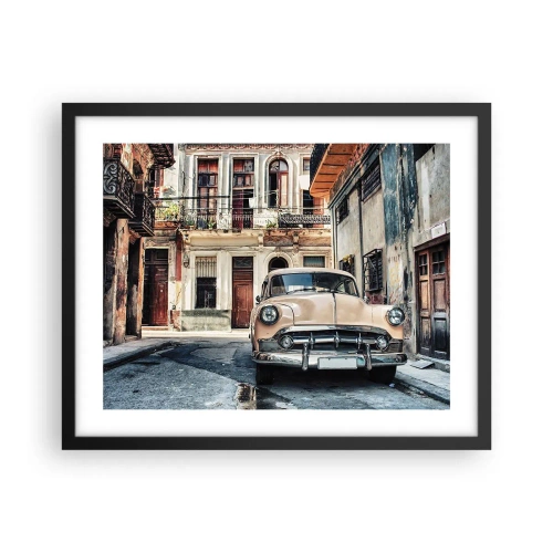 Plakat i sort ramme - Siesta i Havana - 50x40 cm