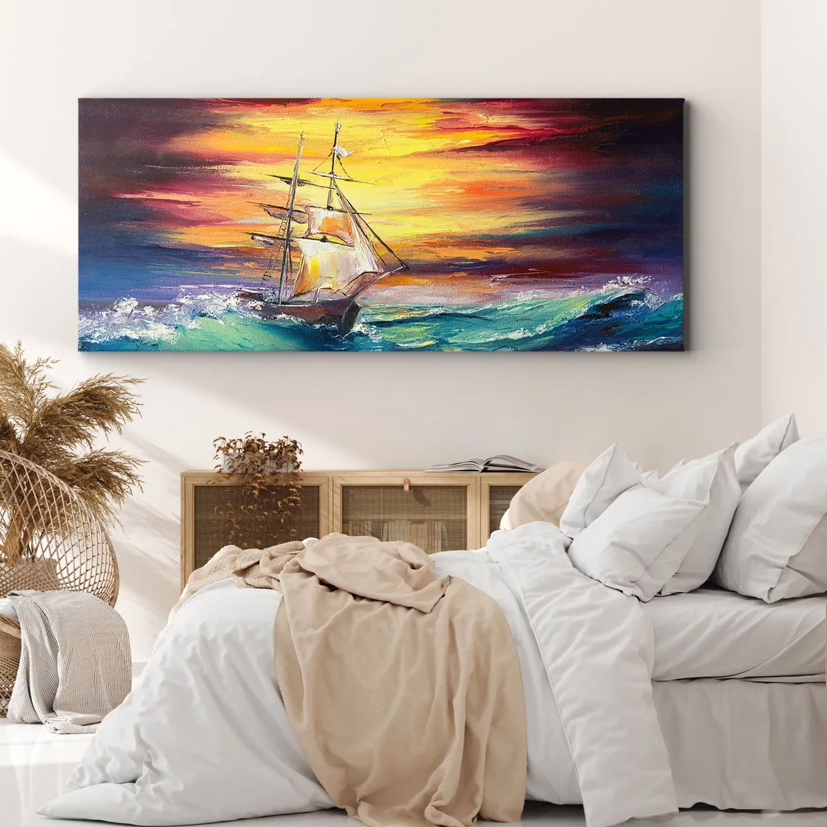 Lærredstryk - Billede på lærred - At trodse bølgerne - 100x40 cm