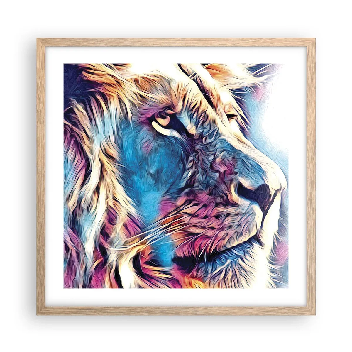 Plakat i ramme af lyst egetræ - Naturens visdom - 50x50 cm