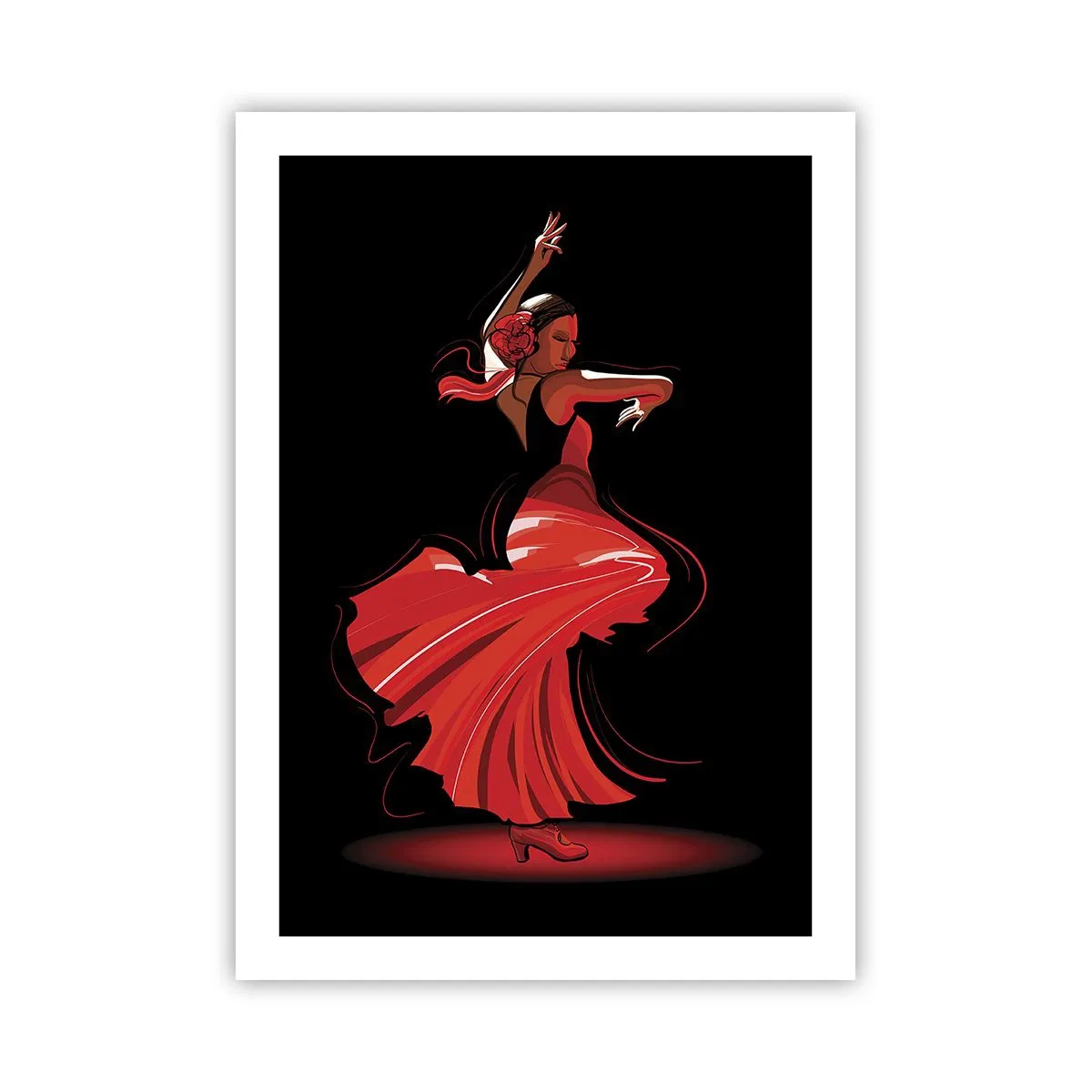Plakat - Flamencoens brændende ånd - 50x70 cm