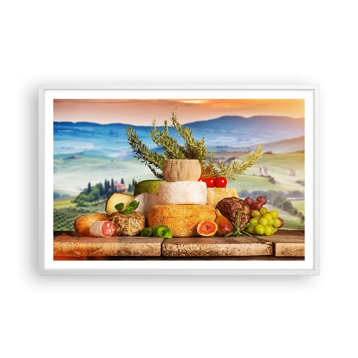 Plakat i hvid ramme - Italiensk livsglæde - 91x61 cm