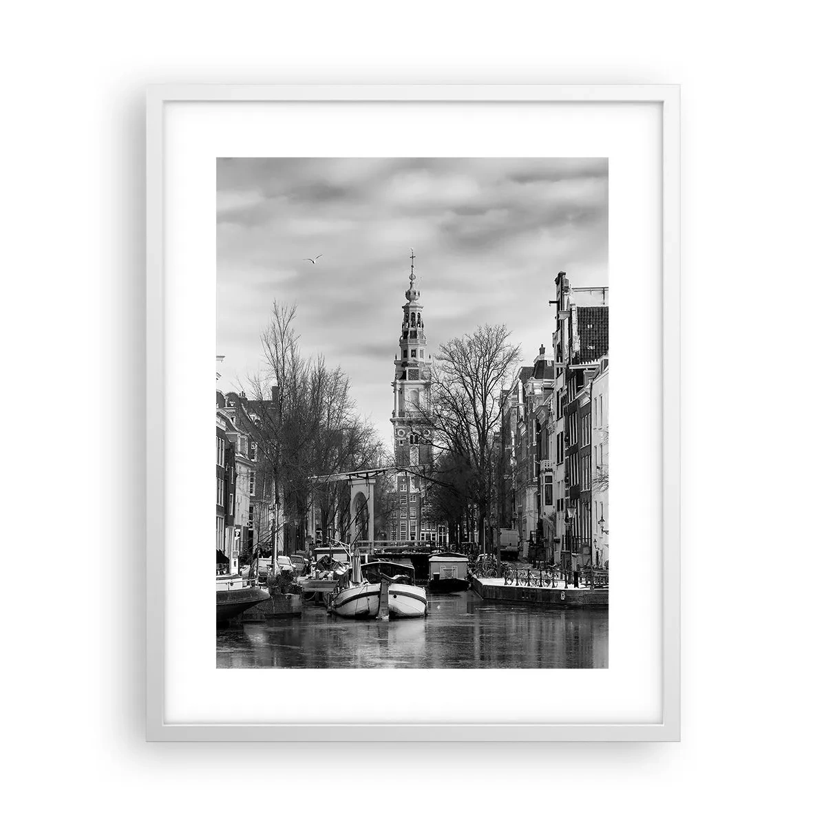 Plakat i hvid ramme - Amsterdam stemning - 40x50 cm