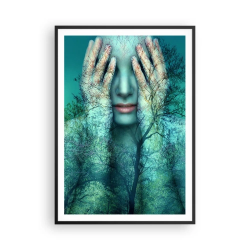 Plakat i sort ramme - Nedsænket i blåt - 70x100 cm