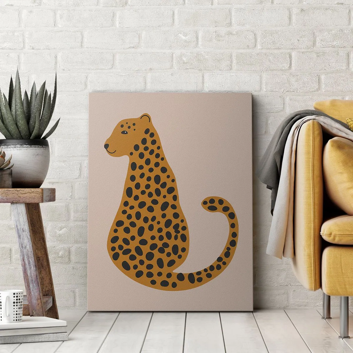 Lærredstryk - Billede på lærred - Leopardprint er et moderigtigt mønster - 70x100 cm