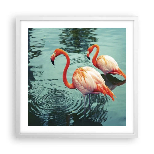 Plakat i hvid ramme - Vi er nu på mode - 50x50 cm