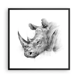 Plakat i sort ramme - Afrikansk portræt - 60x60 cm