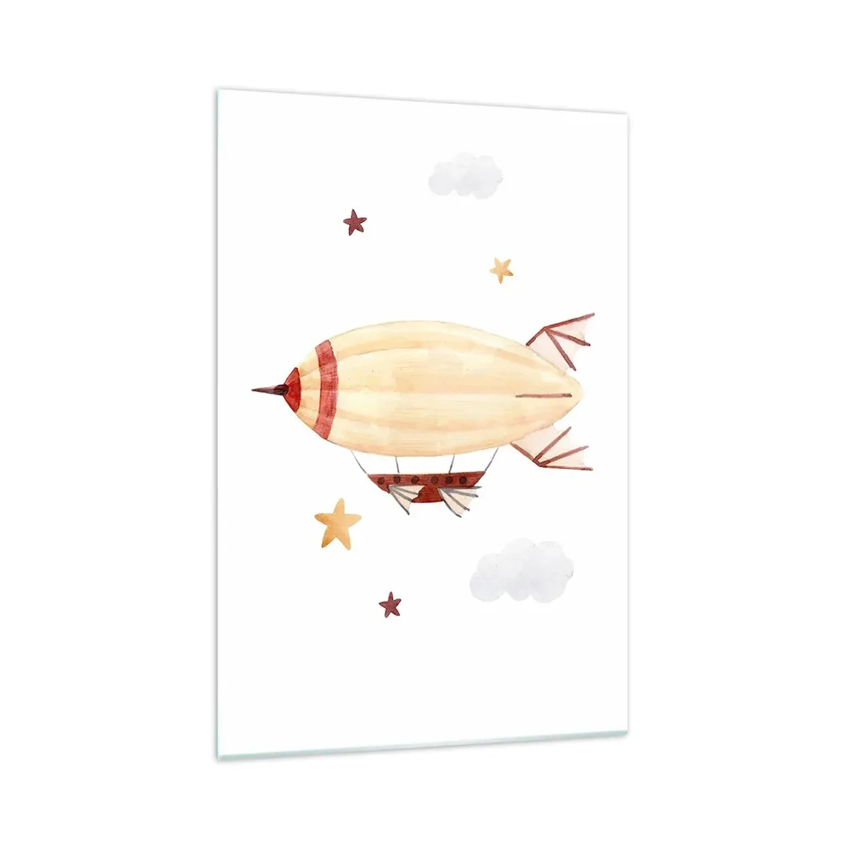 Billede på glas - Et luftskib - 70x100 cm