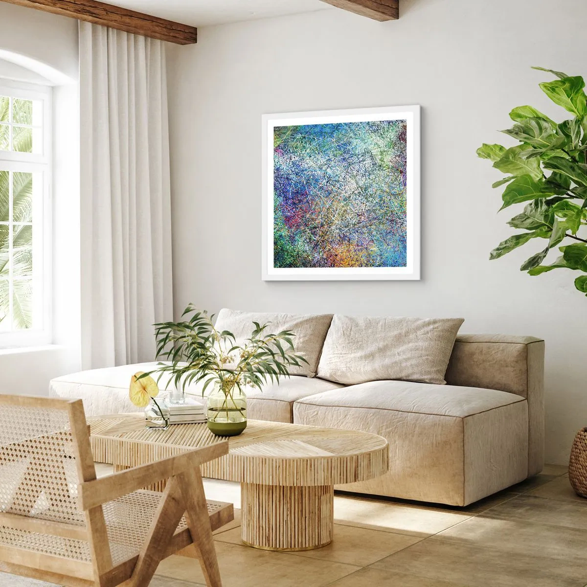 Plakat i hvid ramme - Så enkelt er det ikke - 50x50 cm