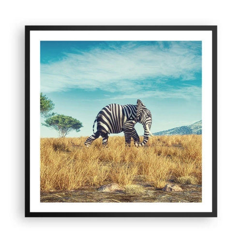 Plakat i sort ramme - Grå er ikke længere på mode - 60x60 cm