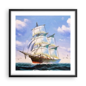 Plakat i sort ramme - Stolt med vinden - 50x50 cm