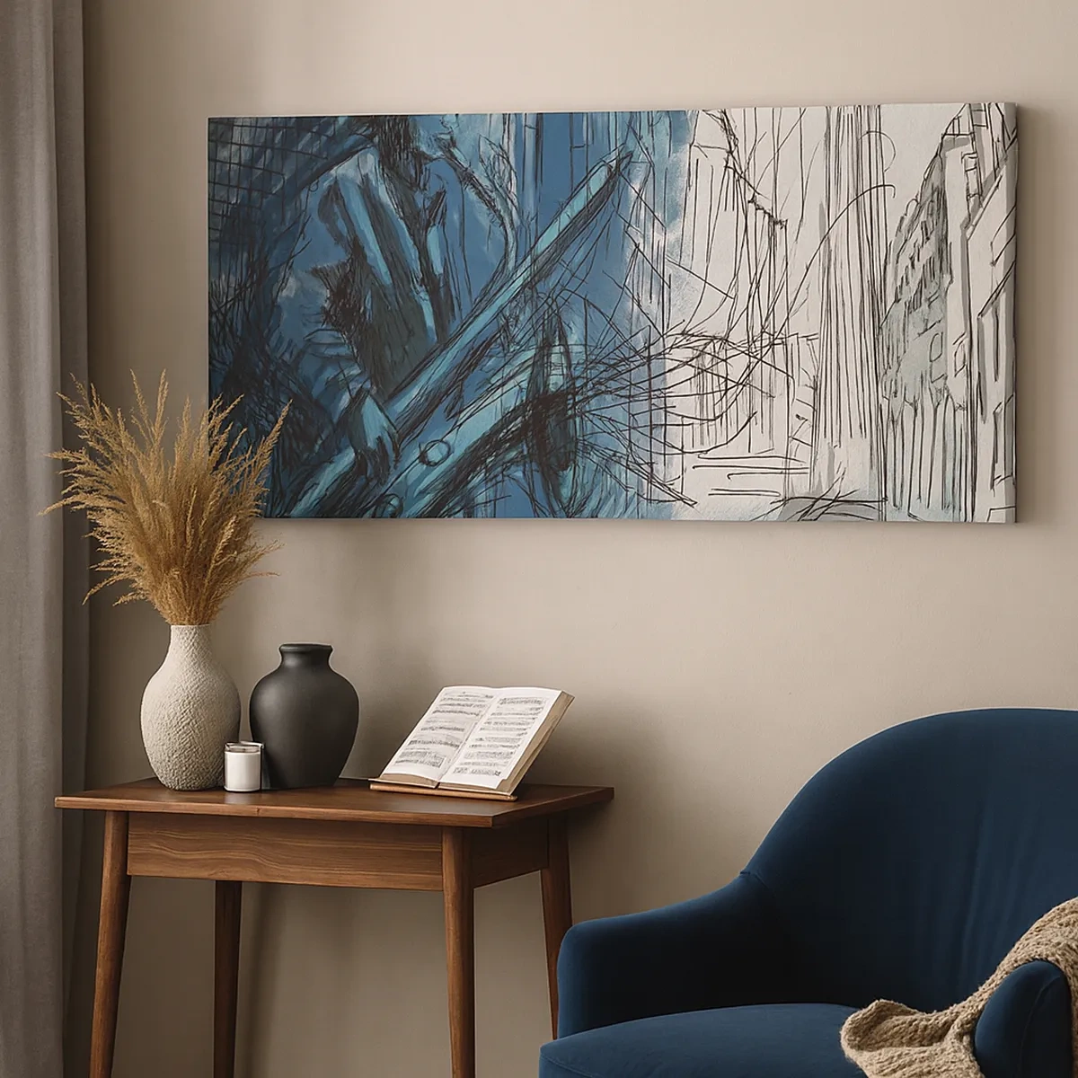 Lærredstryk - Billede på lærred - Byens rapsodi - 30x30 cm