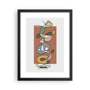 Plakat i sort ramme - Abstraktion: et farverigt virvar - 30x40 cm