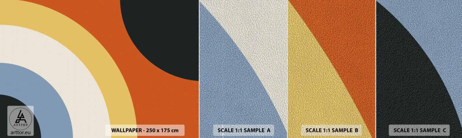 Prøve Fototapet Premium Sand - Over for hinanden - Abstraktion, Stykke, Moderne kunst - 100x30 cm