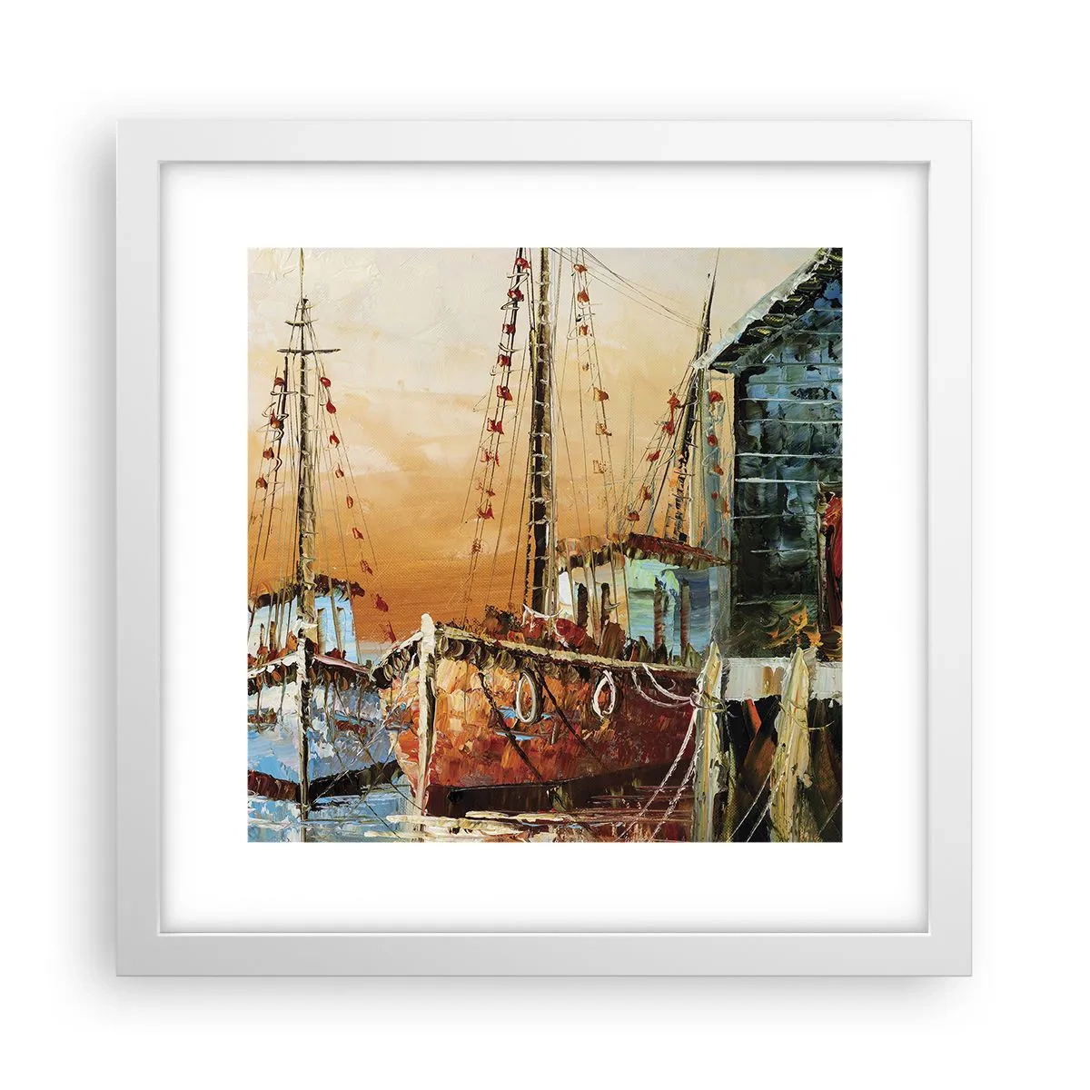 Plakat i hvid ramme - Fredelig tilbagevenden - 30x30 cm