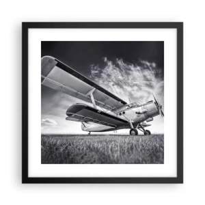 Plakat i sort ramme - Den bevingede vandringsmand - 40x40 cm