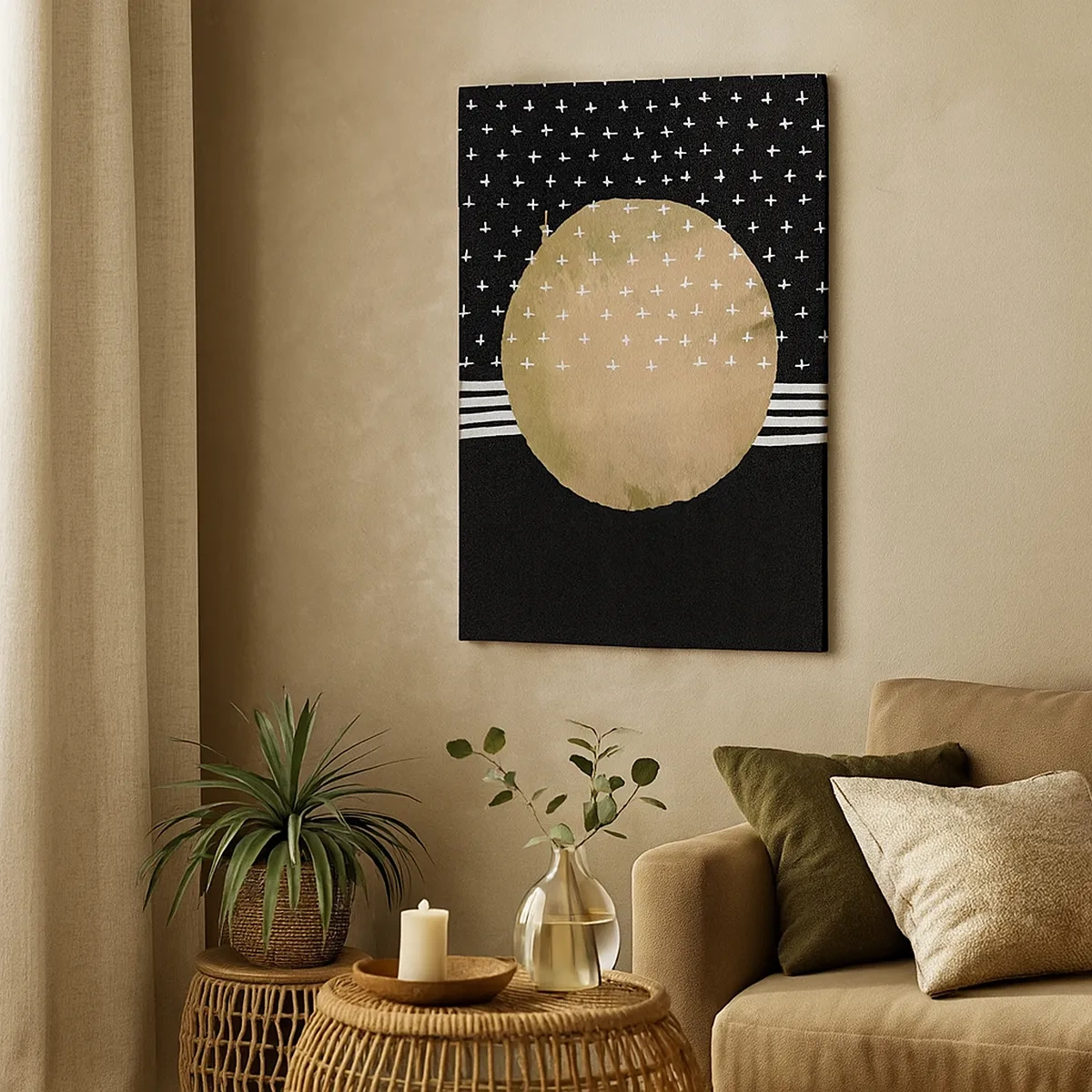 Lærredstryk - Billede på lærred - Komposition: galaksens flag - 50x70 cm