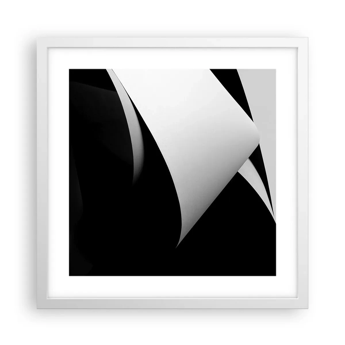 Plakat i hvid ramme - Lysflader fra skyggernes dybder - 40x40 cm