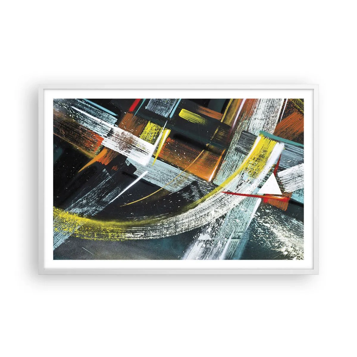 Plakat i hvid ramme - Bevægelsesenergi - 91x61 cm