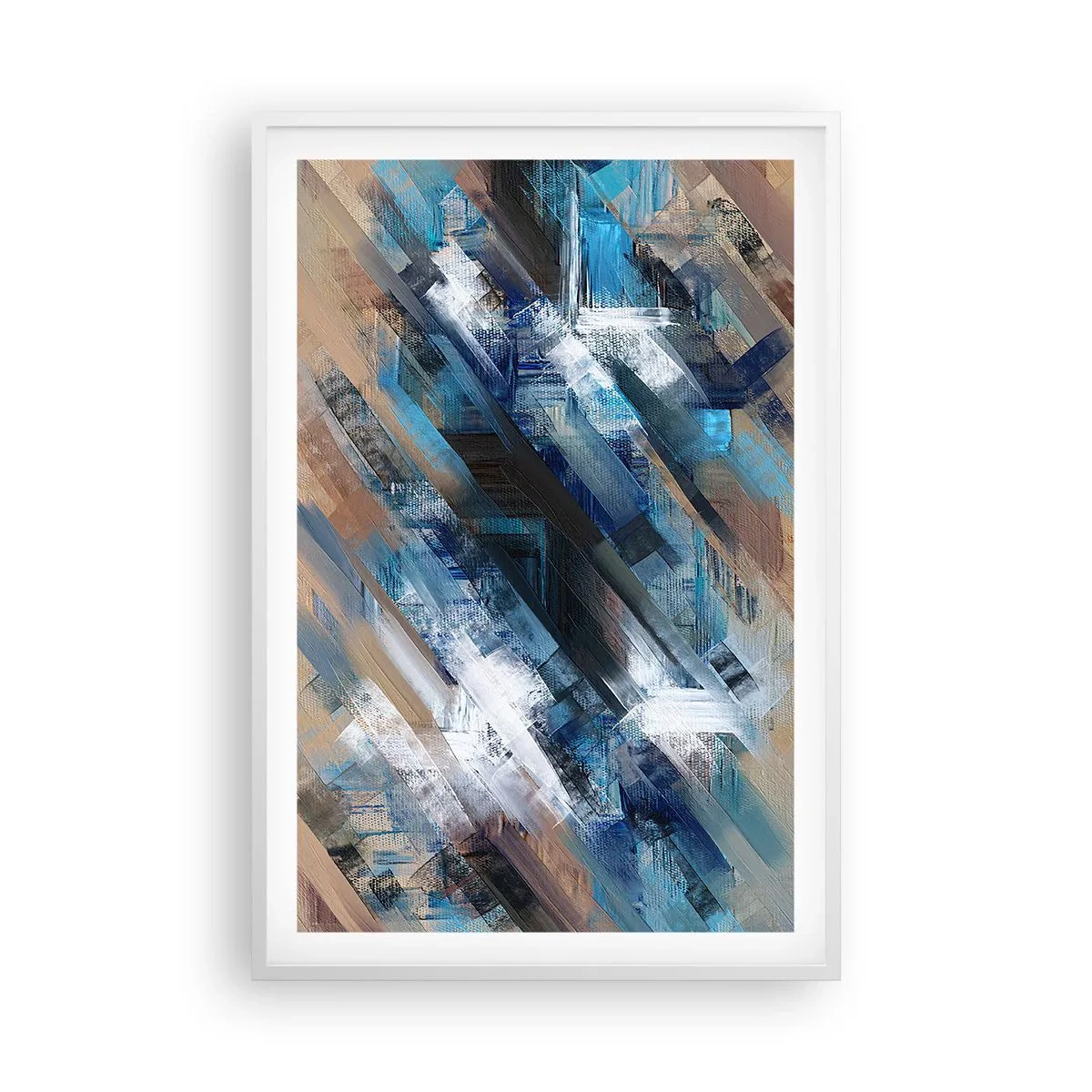Plakat i hvid ramme - På en blå skråning - 61x91 cm