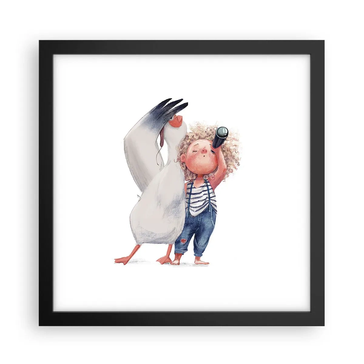 Plakat i sort ramme - En plan for en fantastisk rejse - 30x30 cm