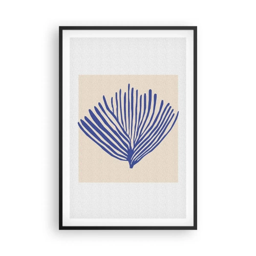 Plakat i sort ramme - Blå vifte - 61x91 cm