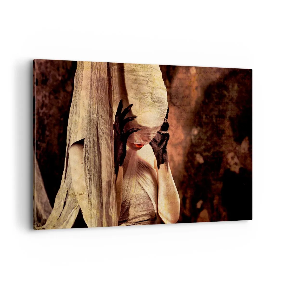 Lærredstryk - Billede på lærred - Mellem godt og ondt - 100x70 cm