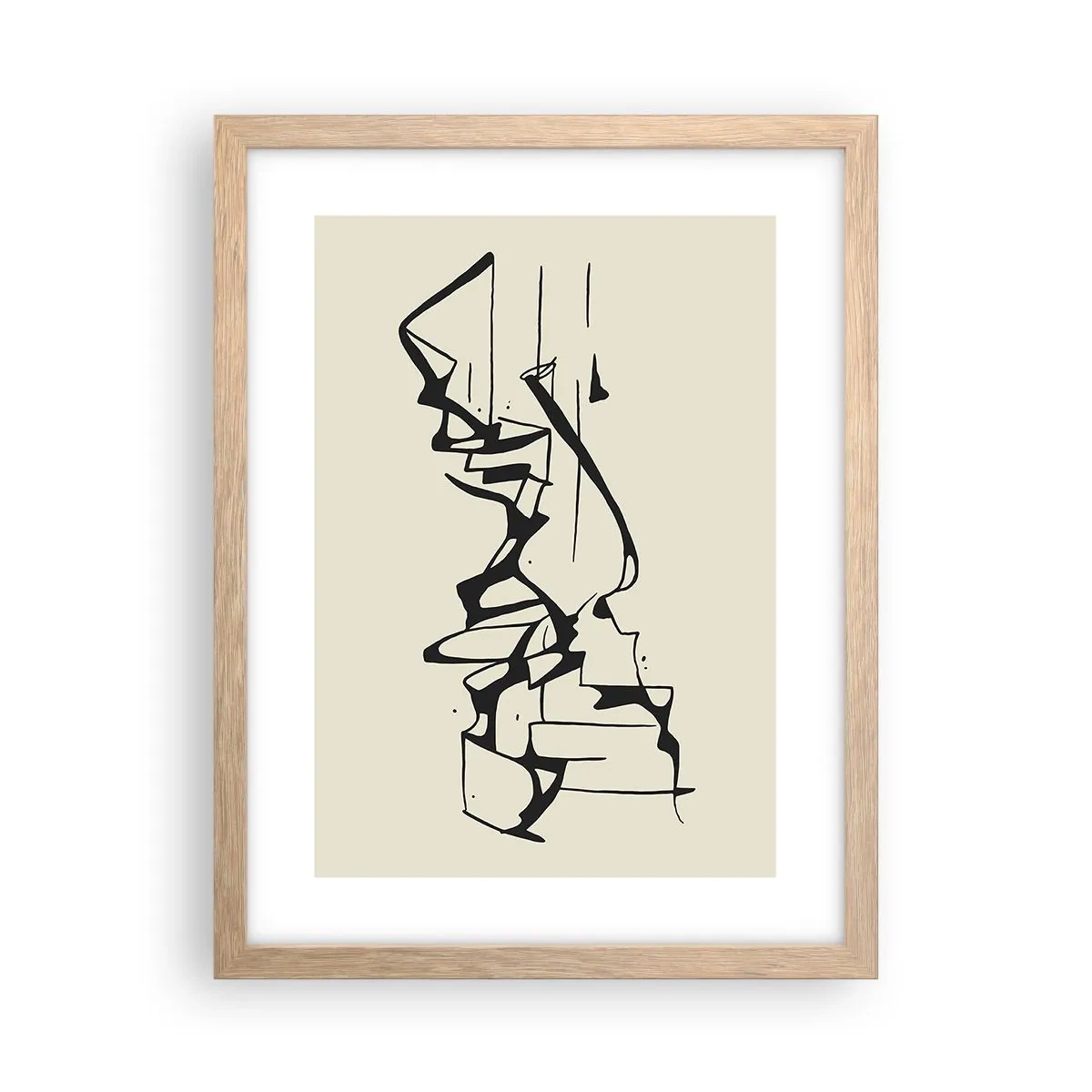 Plakat i ramme af lyst egetræ - Måske et landskab - 30x40 cm