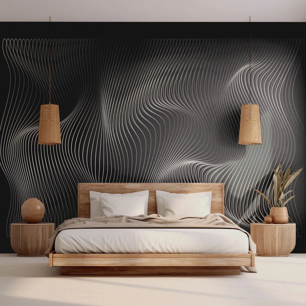 Fototapet Standard Eco - Lysets dans i rummet - 3D, Linjer, Moderne - 350x256 cm