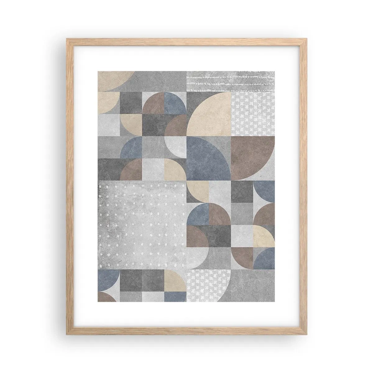 Plakat i ramme af lyst egetræ - Keramisk fantasi - 40x50 cm