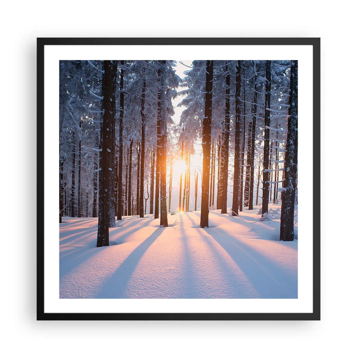 Plakat i sort ramme - Klart i sort og hvidt - 60x60 cm