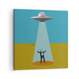 Lærredstryk - Billede på lærred - Et tæt møde - 50x50 cm