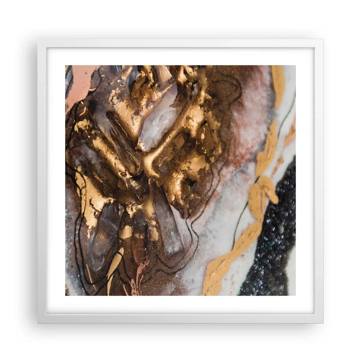 Plakat i hvid ramme - Jord element - 50x50 cm